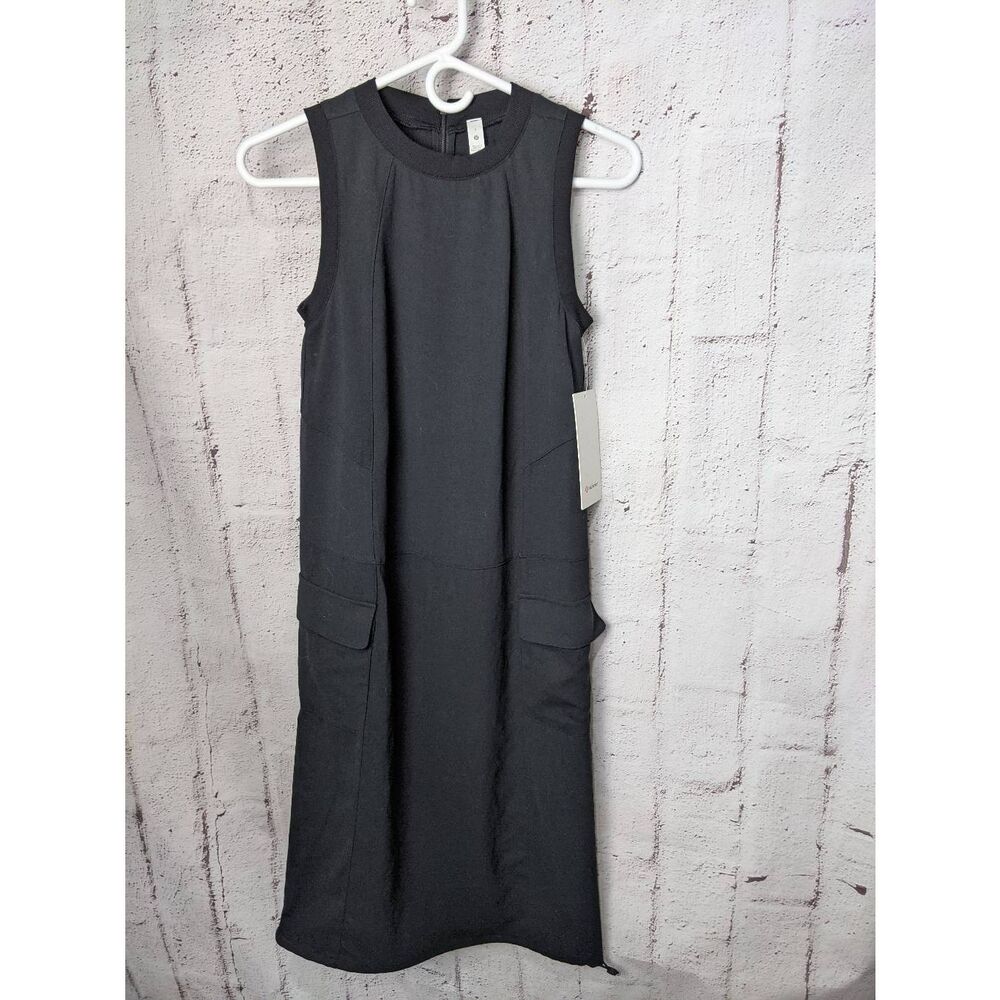 Lululemon Black Pocketed Drop-Waist Midi Dress‎ size 0 NWT
